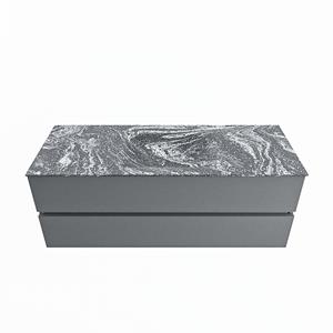 Mondiaz Vica Dlux badmeubel 130cm Plata - Cloud wastafel Lava midden - zonder kraangat