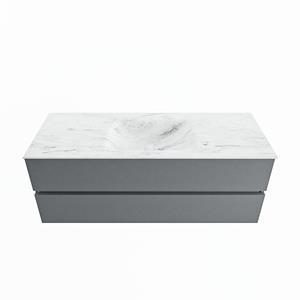 Mondiaz Vica Dlux badmeubel 130cm Plata - Cloud wastafel Opalo midden - met 1 kraangat
