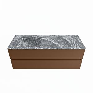 Mondiaz Vica Dlux badmeubel 130cm Rust - Cloud wastafel Lava links - zonder kraangat