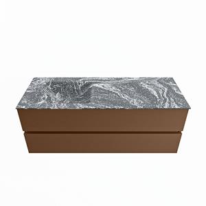 Mondiaz Vica Dlux badmeubel 130cm Rust - Cloud wastafel Lava links - met 1 kraangat