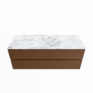 Mondiaz Vica Dlux badmeubel 130cm Rust - Cloud wastafel Glace midden - met 1 kraangat