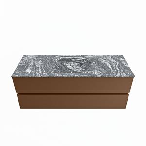 Mondiaz Vica Dlux badmeubel 130cm Rust - Cloud wastafel Lava midden - met 1 kraangat