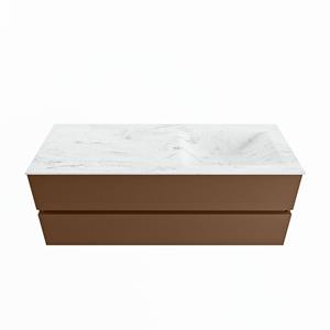 Mondiaz Vica Dlux badmeubel 130cm Rust - Cloud wastafel Opalo rechts - zonder kraangat