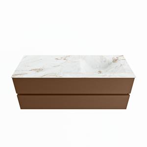 Mondiaz Vica Dlux badmeubel 130cm Rust - Cloud wastafel Frappe rechts - met 1 kraangat