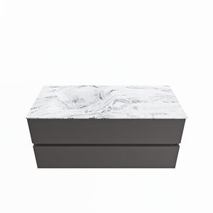Mondiaz Vica Dlux badmeubel 110cm Dark grey - Cloud wastafel Glace links - met 1 kraangat
