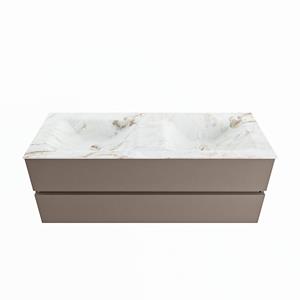 Mondiaz Vica Dlux badmeubel 130cm Smoke - Cloud wastafel Frappe dubbel - zonder kraangat