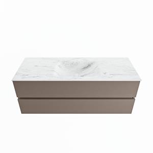 Mondiaz Vica Dlux badmeubel 130cm Smoke - Cloud wastafel Opalo midden - met 1 kraangat