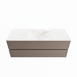Mondiaz Vica Dlux badmeubel 130cm Smoke - Cloud wastafel Ostra midden - met 1 kraangat