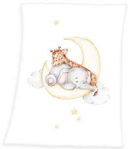 BabyBest Microvezel fleece deken Sleepi ng op de maan 75 x 100 cm