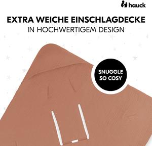 Hauck Babydecke Baby Einschlagdecke, Snuggle so Cosy, Cork, Made in Europe; mit Kapuze