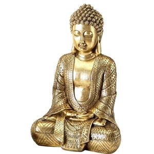 Deco by Boltze Zittend Boeddha beeld goud cm -