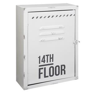 Atmosphera Sleutelkastje locker model metaal 23,5 x 9,2 x 30,5 cm wit -