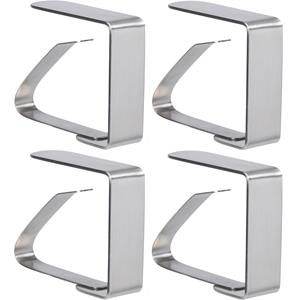 HI keuken artikelen setje van 4x RVS tafelkleden vastzet klemmen 4,5 x 2 x 6 cm -