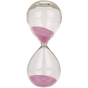 Out of the blue Zandloper 5 minuten roze zand 12,5 cm van glas -