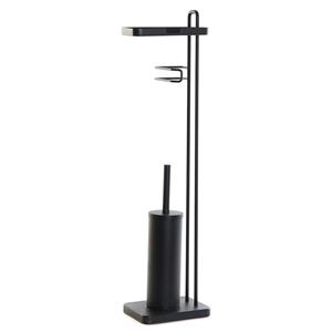 Items Luxe RVS wc/toiletborstel toiletgarnituur zwart 81 cm -