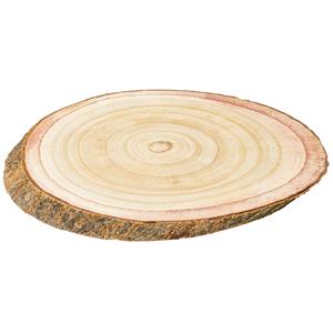 Boomschijf kaarsenplateau - hout - 32 x 22,5 x 3 cm - ovaal -