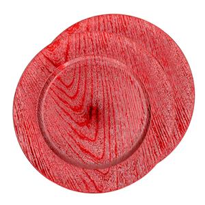 Gerim 2x Stuks kaarsenbord/onderbord - rood - kunststof - 33 cm -