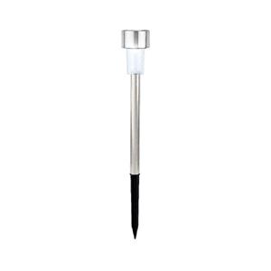 1x Buiten/tuin Led zilveren stekers solar verlichting 24 cm RVS koud wit -