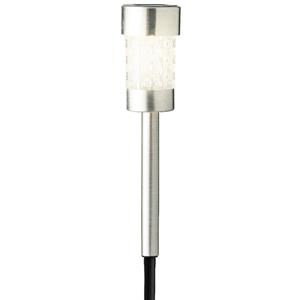 1x Buiten/tuin LED zilveren stekers solar verlichting 26 cm -