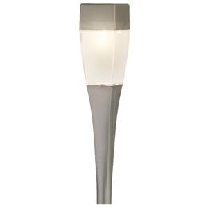 Lumineo Solar tuinlamp/prikspot zilver op zonne-energie 26 cm -