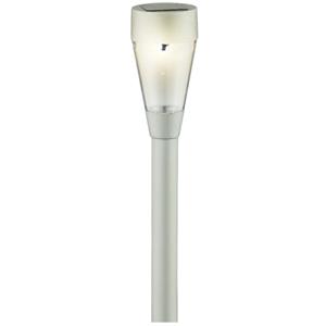 Lumineo Solar tuinlamp/prikspot zilver op zonne-energie 32 cm -