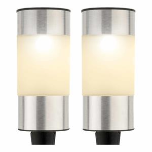 Decoris 4x stuks solar tuinlamp 14 cm -