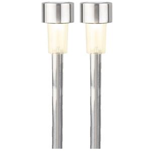 Lumineo Set van 6x stuks solar tuinlampen/prikspots cilinder op zonne-energie 24 cm -