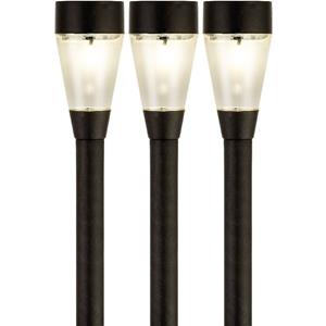 Lumineo 5x Buiten/tuin LED zwarte stekers Jive solar verlichting 32 cm -