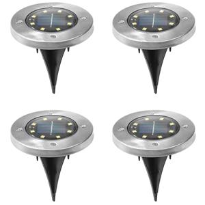 Set van 12x stuks solar tuinlampen/grondspots op zonne-energie 12 cm -