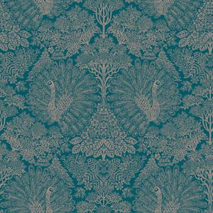 Dutch Wallcoverings Behang Escapade Pauw Groen/Goud A222-03