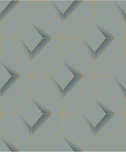 Dutch Wallcoverings Behang Galactik Ruit Groen/Goud L614-01