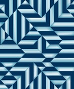 Dutch Wallcoverings Behang Galactik Ruit/Streep Blauw L858-01
