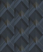 Dutch Wallcoverings Behang Galactik Dessin D.Blauw/Goud L967-01