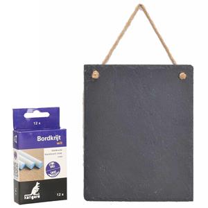 Krijtbord/schoolbord/memobord incl. 12x krijtjes - 25 x 20 cm -