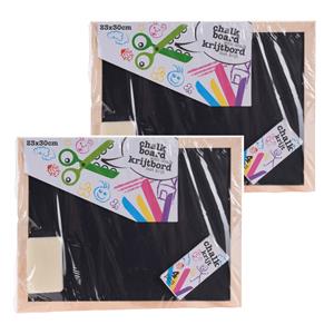 2x stuks schoolborden voor kantoor of thuis 23 x 30 cm -