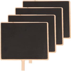 4x Houten memo krijtbordje met knijper 15 x 12 cm -