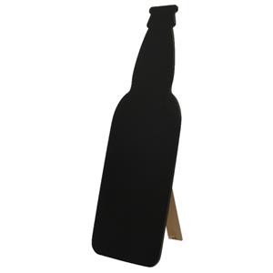 Bierfles krijtbord/schrijfbord/memobord mdf met standaard 23 x 70 cm -