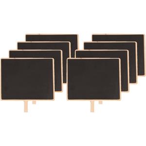 8x Houten memo krijtbordje met knijper 15 x 12 cm -