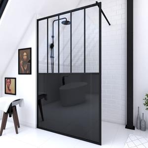 Praxis Aurlane Douchewand Black Indus 120x200cm 5mm Zwart