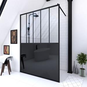 Praxis Aurlane Douchewand Black Indus 140x200cm 5mm Zwart