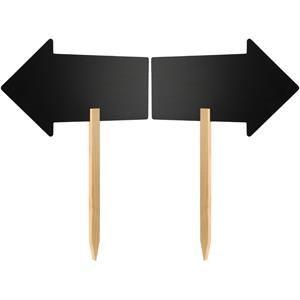 2x stuks krijtborden/schoolborden pijl op stok 33 x 2 x 54 cm -