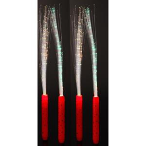 Set van 4x stuks fiber Led licht stick rood -