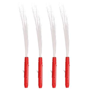 Set van 4x stuks fiber LED licht stick rood -
