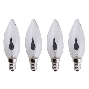 4x stuks vlam lampenbolletjes E14 fitting -