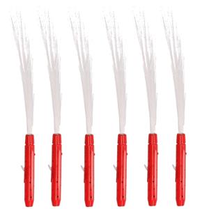 Set van 6x stuks fiber LED licht stick rood -