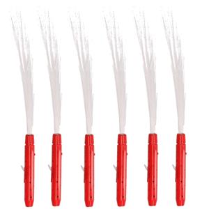 Set van 6x stuks fiber LED licht stick rood -