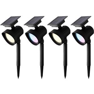 Lumineo Set van 6x stuks solar spotlights/tuinpad verlichting op zonne-energie 31 cm -