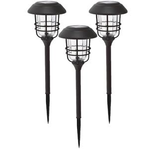 Pro Garden Set van 6x stuks solar tuinlampen/prikspots op zonne-energie 59 cm -