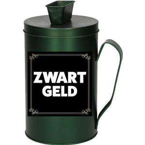 Inzamel zwart geld collectebus 18 cm groen -