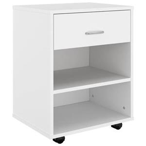 vidaXL Aktenschrank Rollschrank Weiß 46x36x59 cm Spanplatte